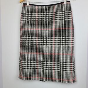 Talbots Houndstooth Wool Blend Pencil Skirt Sz 6 Lined Classic Career Preppy